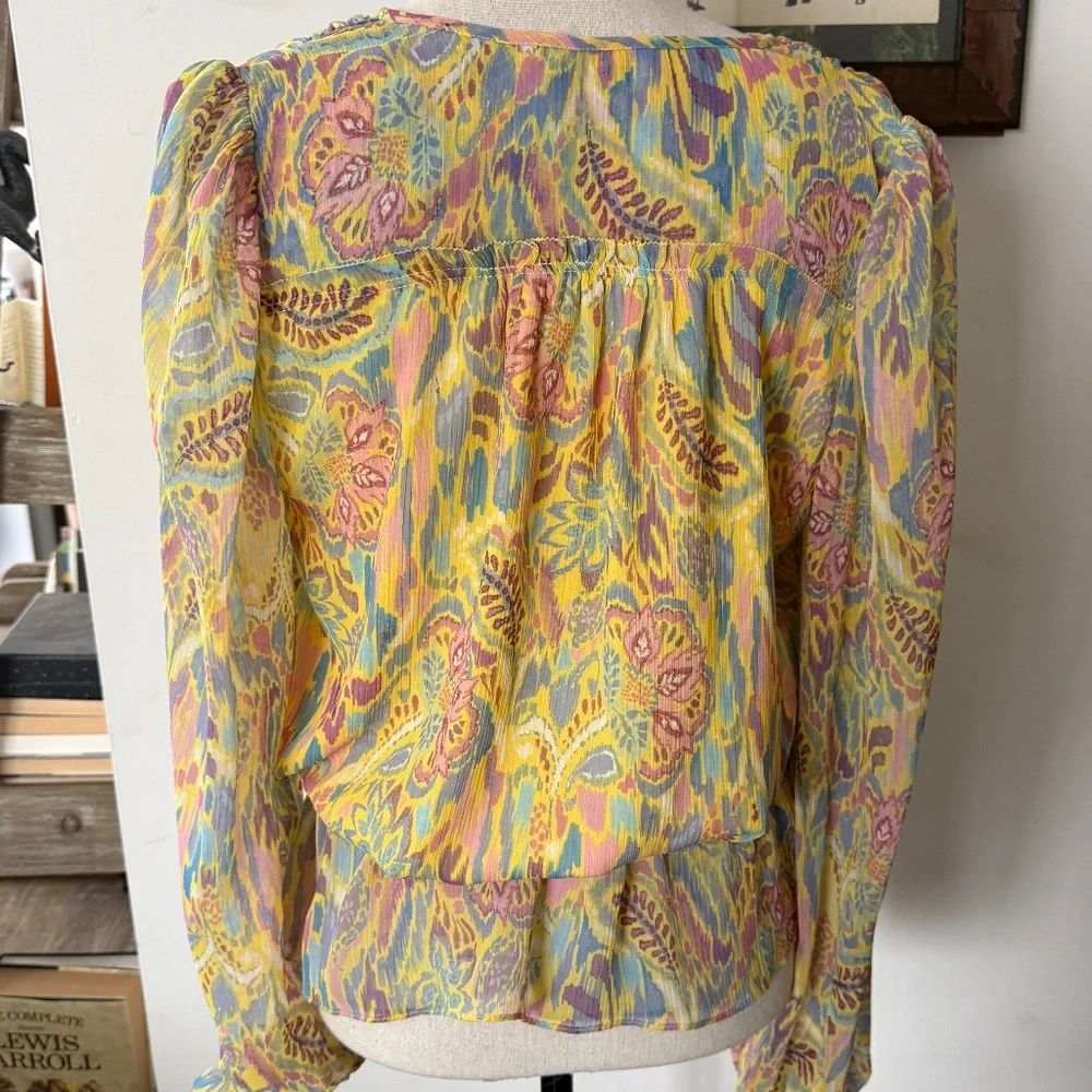 RAMY BROOK Evie Plunging Print Top M